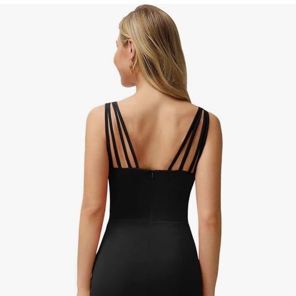 GRACE Womens Casual Bodycon Strappy Party Cocktail Dress Black XXL - Picture 5 of 6